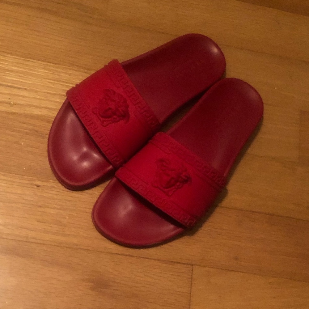 Versace Red Medusa Pool Slides